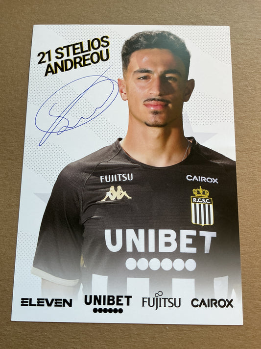 Stelios Andreou, Cyprus 🇨🇾 Sporting Charleroi 2022/23 hand signed