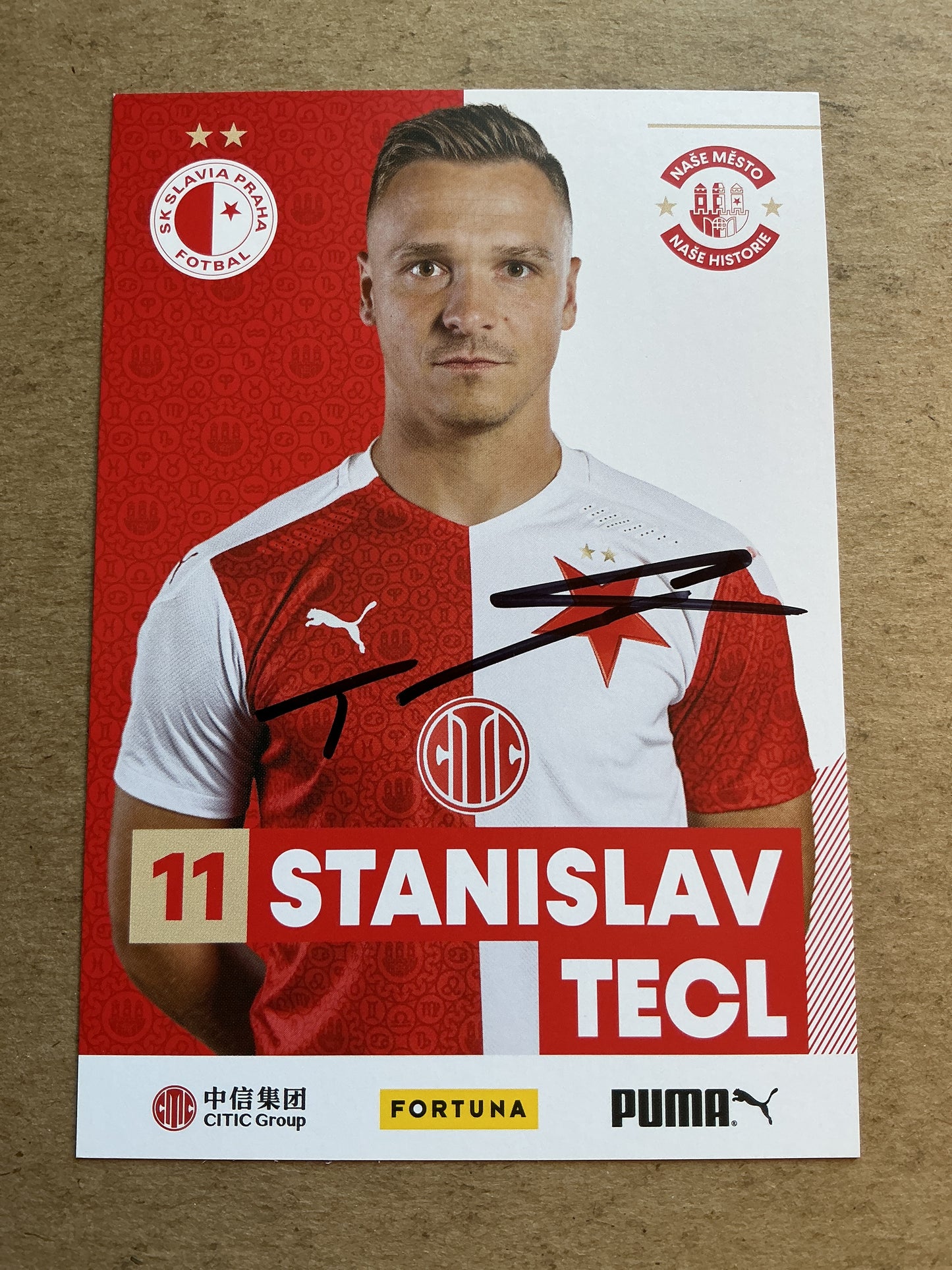 Stanislav Tecl, Czech Republic 🇨🇿 SK Slavia Prague 2020/21 hand signed