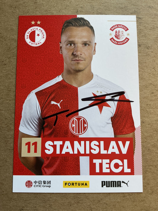 Stanislav Tecl, Czech Republic 🇨🇿 SK Slavia Prague 2020/21 hand signed