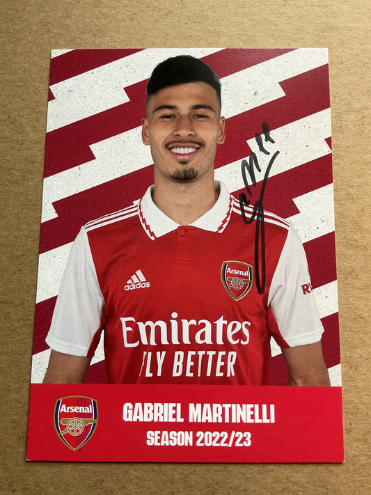Gabriel Martinelli, Brazil 🇧🇷 Arsenal FC 2022/23 hand signed