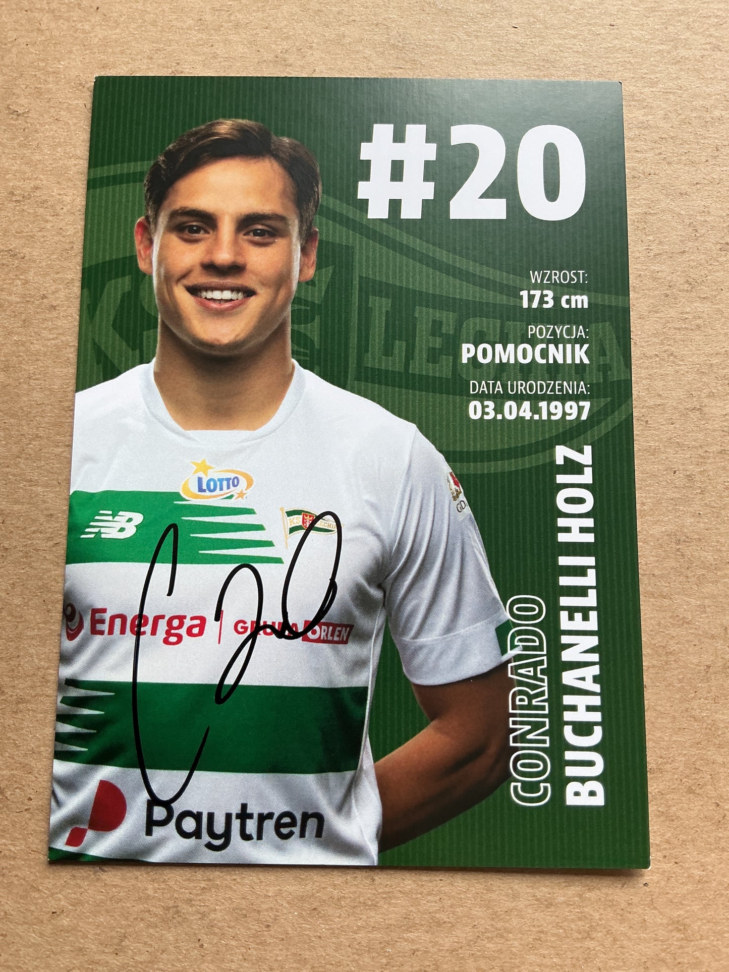 Conrado, Brazil 🇧🇷 Lechia Gdansk 2020/21 hand signed