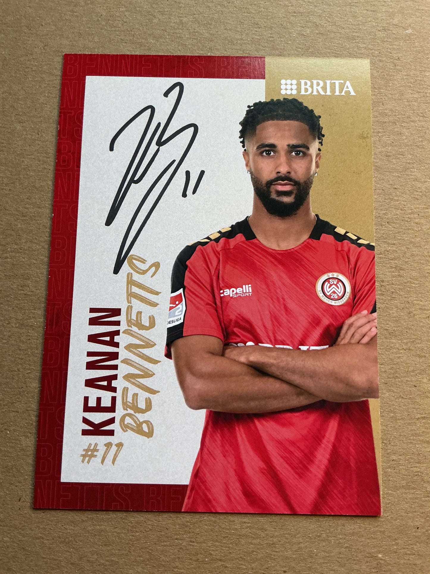 Keanan Bennetts, England 🏴󠁧󠁢󠁥󠁮󠁧󠁿 SV Wehen Wiesbaden 2023/24 hand signed