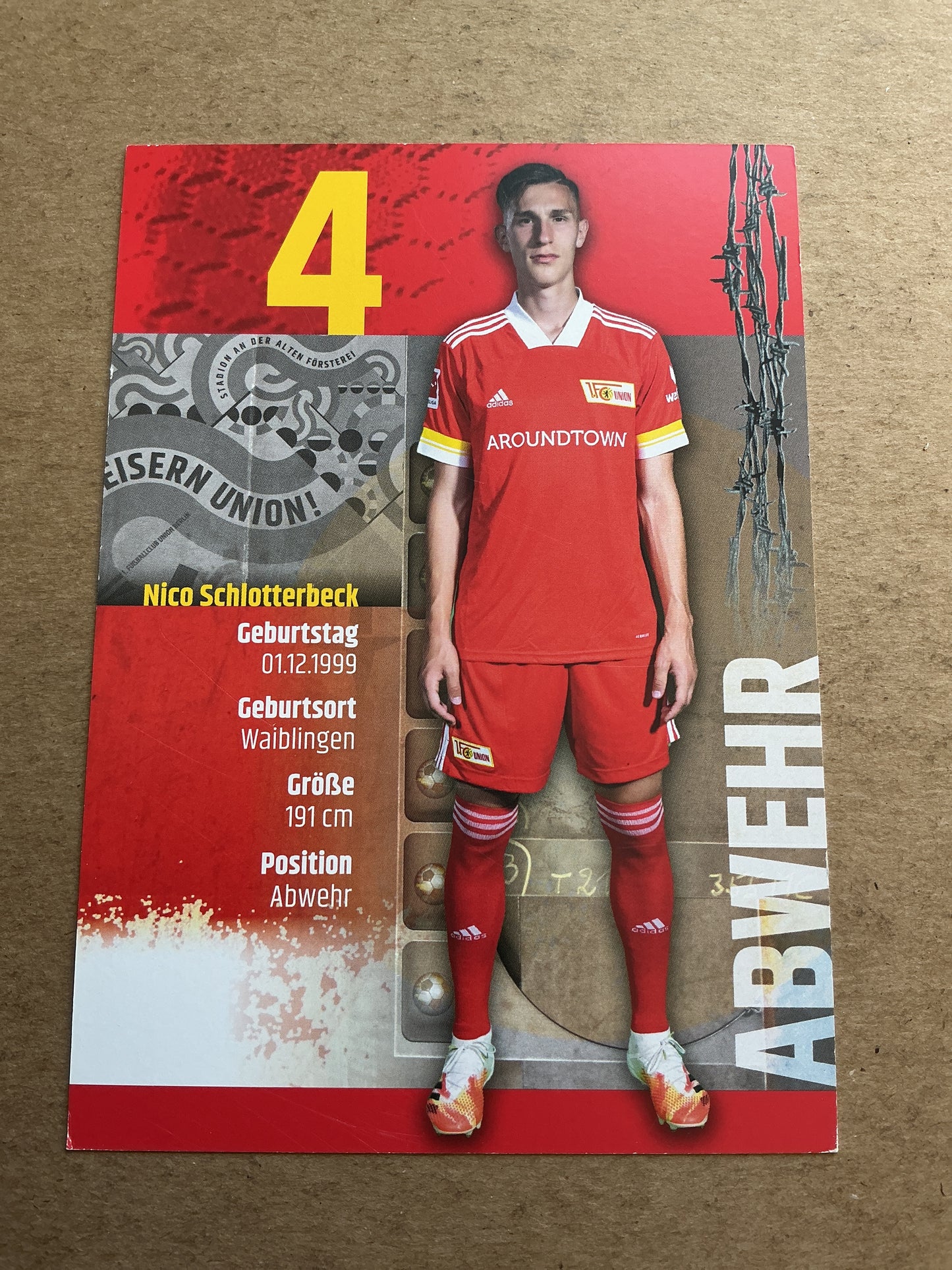 Nico Schlotterbeck, Germany 🇩🇪 1.FC Union Berlin 2020/21 hand signed