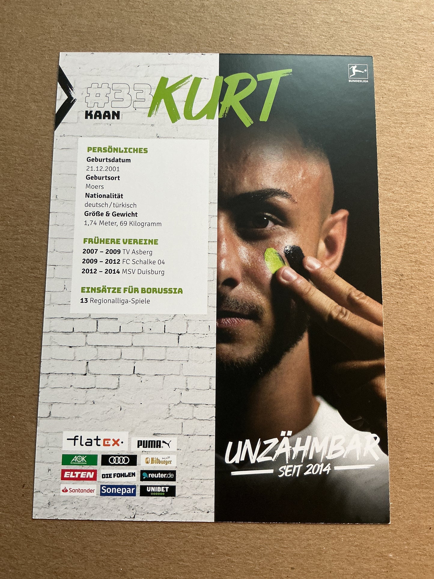 Kaan Kurt, Germany 🇩🇪 Borussia Mönchengladbach 2020/21 hand signed