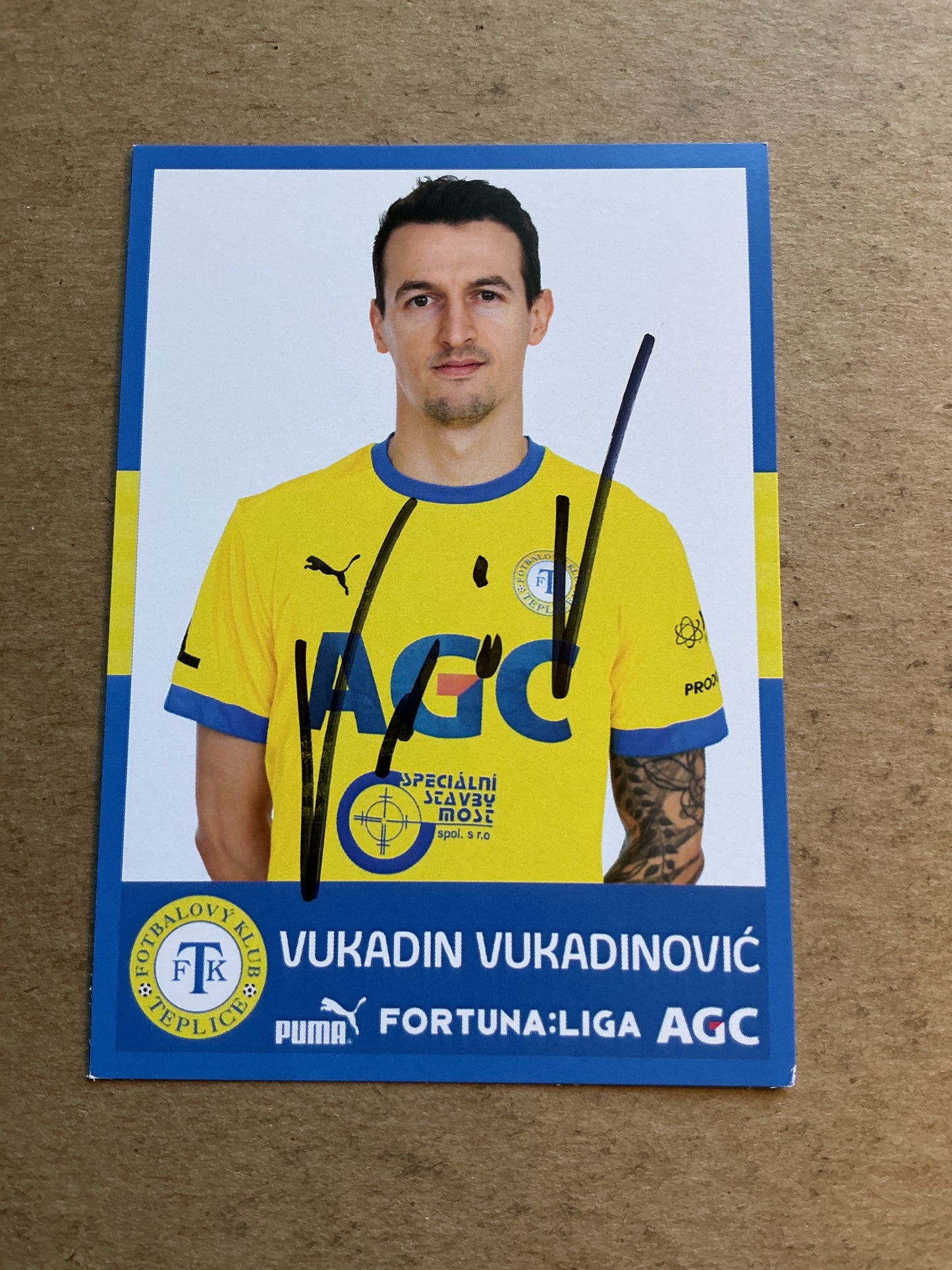 Vukadin Vukadinović, Serbia 🇷🇸 FK Teplice 2020/21 hand signed