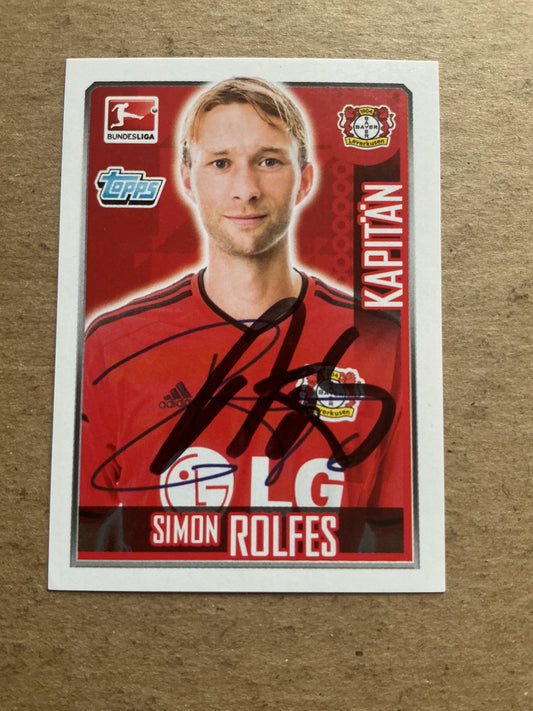 Simon Rolfes, Germany 🇩🇪 Bayer 04 Leverkusen 2014/15 Topps hand signed