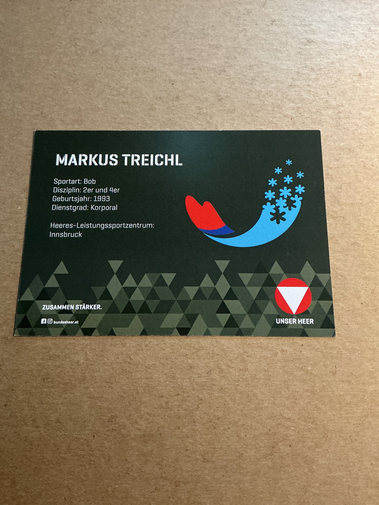 Markus Treichl, Austria 🇦🇹 Bobsledd Winter Sports 2024/25 hand signed