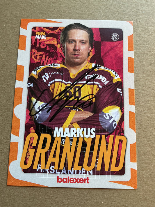Markus Granlund, Finland 🇫🇮 Geneve-Servette HC 2024/25 hand signed