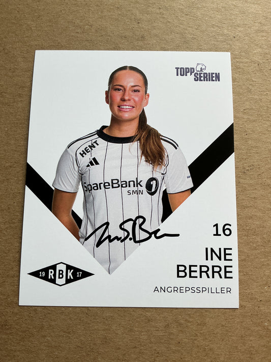 Ine Berre, Norway 🇳🇴 Rosenborg BK 2025/26 hand signed