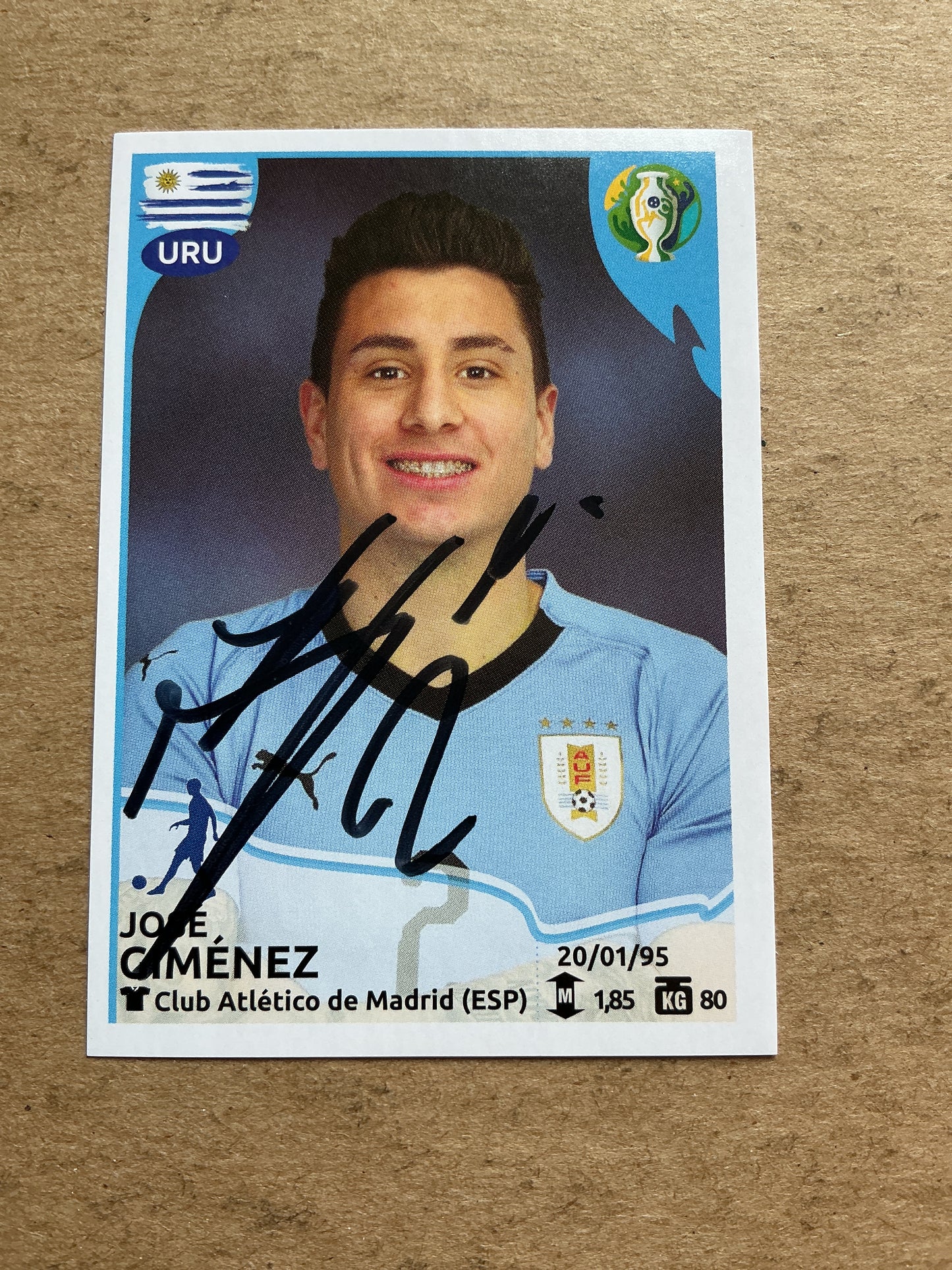 Jose Giménez, Uruguay 🇺🇾 Copa America 2019 Panini hand signed