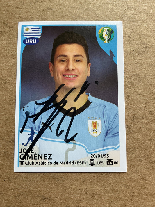 Jose Giménez, Uruguay 🇺🇾 Copa America 2019 Panini hand signed