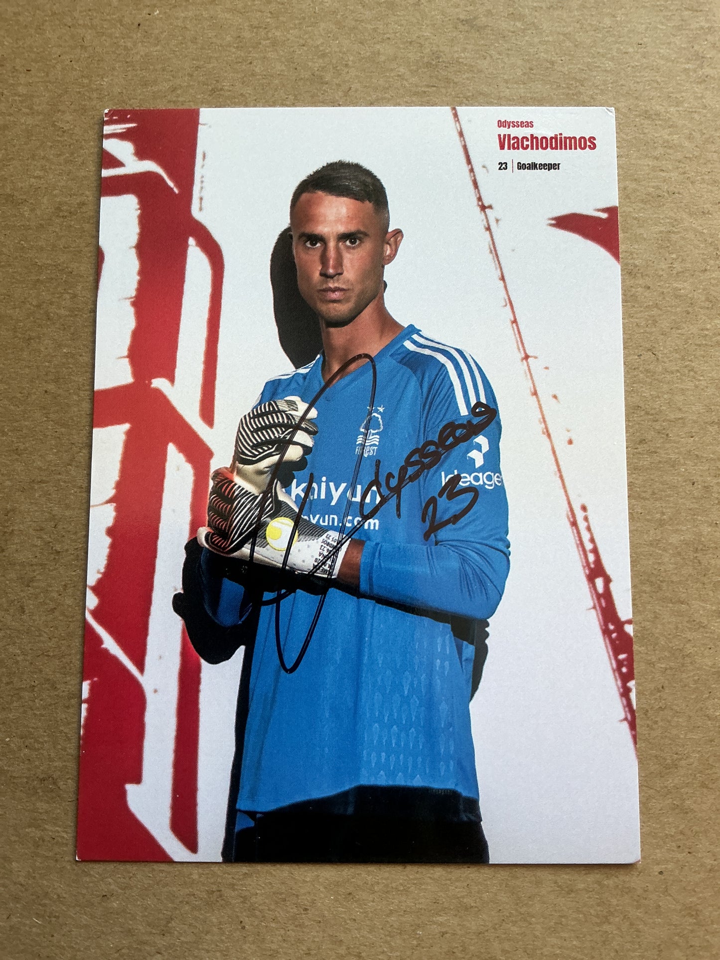 Odysseas Vlachodimos, Greece 🇬🇷 Nottingham Forest FC 2023/24 hand signed