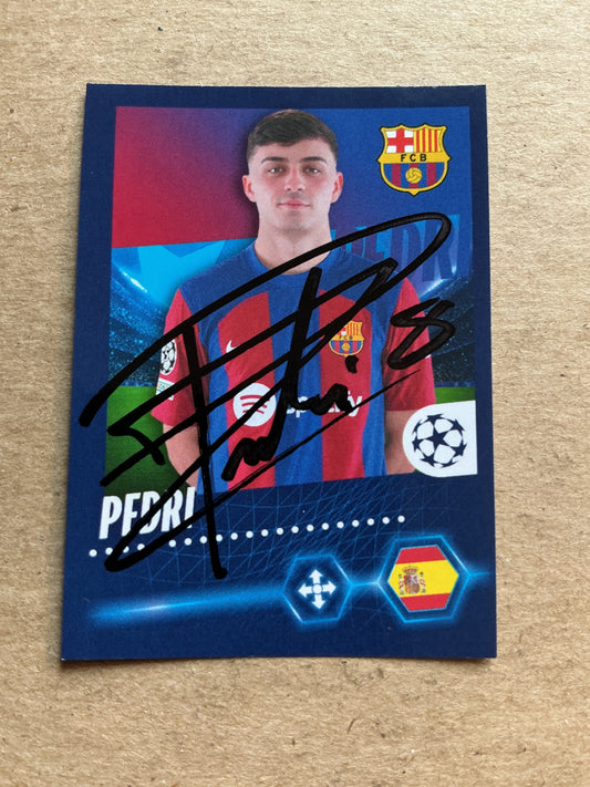 Pedri, Spain 🇪🇸 FC Barcelona 2023/24 Topps hand signed