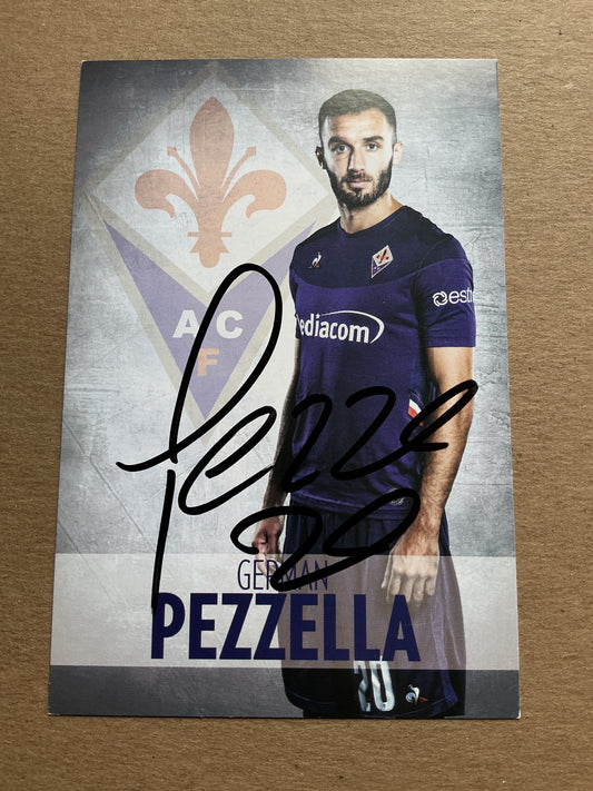 Germán Pezzella, Argentina 🇦🇷 ACF Fiorentina 2019/20 hand signed