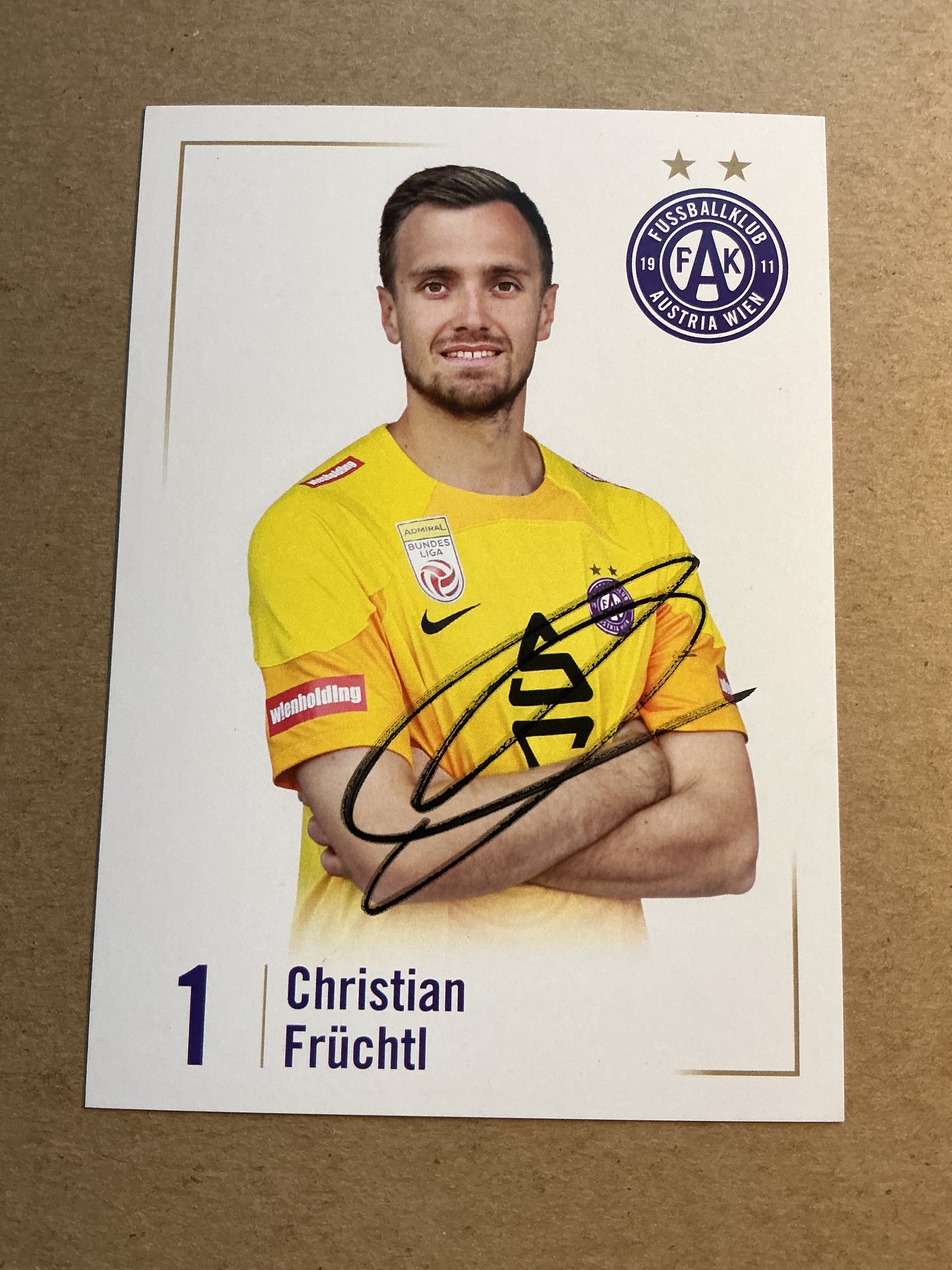Christian Früchtl, Germany 🇩🇪 FK Austria Wien 2023/24 hand signed