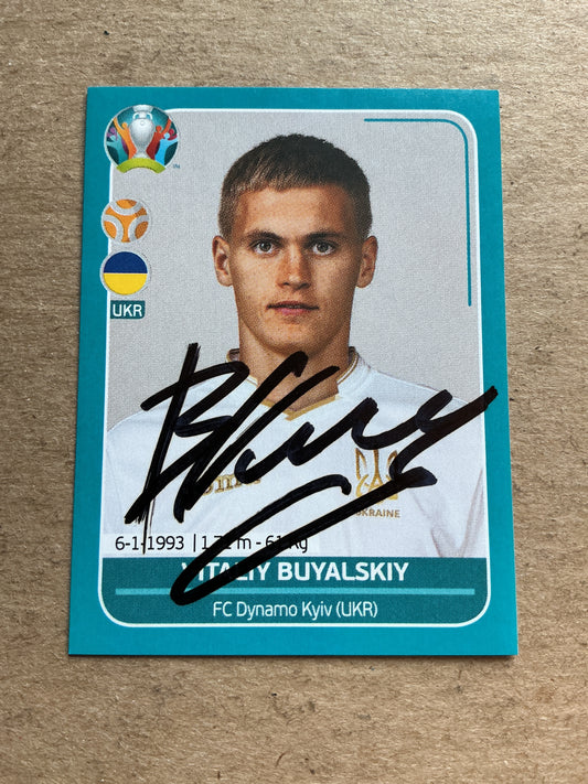 Vitaliy Buyalskiy, Ukraine 🇺🇦 UEFA Euro 2020 Panini hand signed