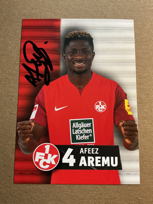 Afeez Aremu, Nigeria 🇳🇬 1.FC Kaiserslautern 2023/24 hand signed