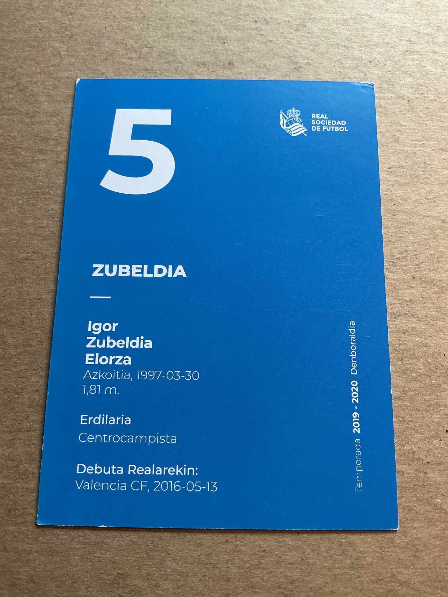 Igor Zubeldia, Spain 🇪🇸 Real Sociedad 2019/20 hand signed