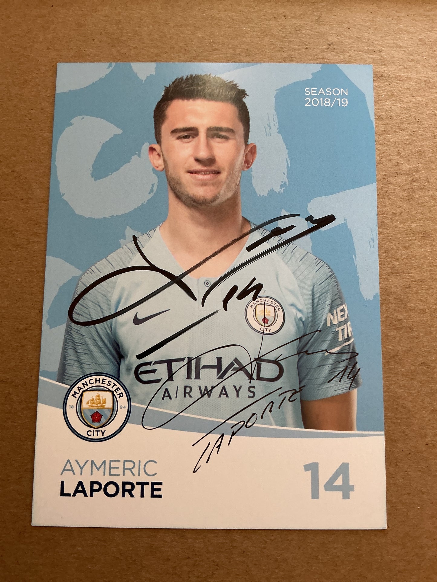 Aymeric Laporte, France 🇫🇷 Manchester City 2018/19 hand signed