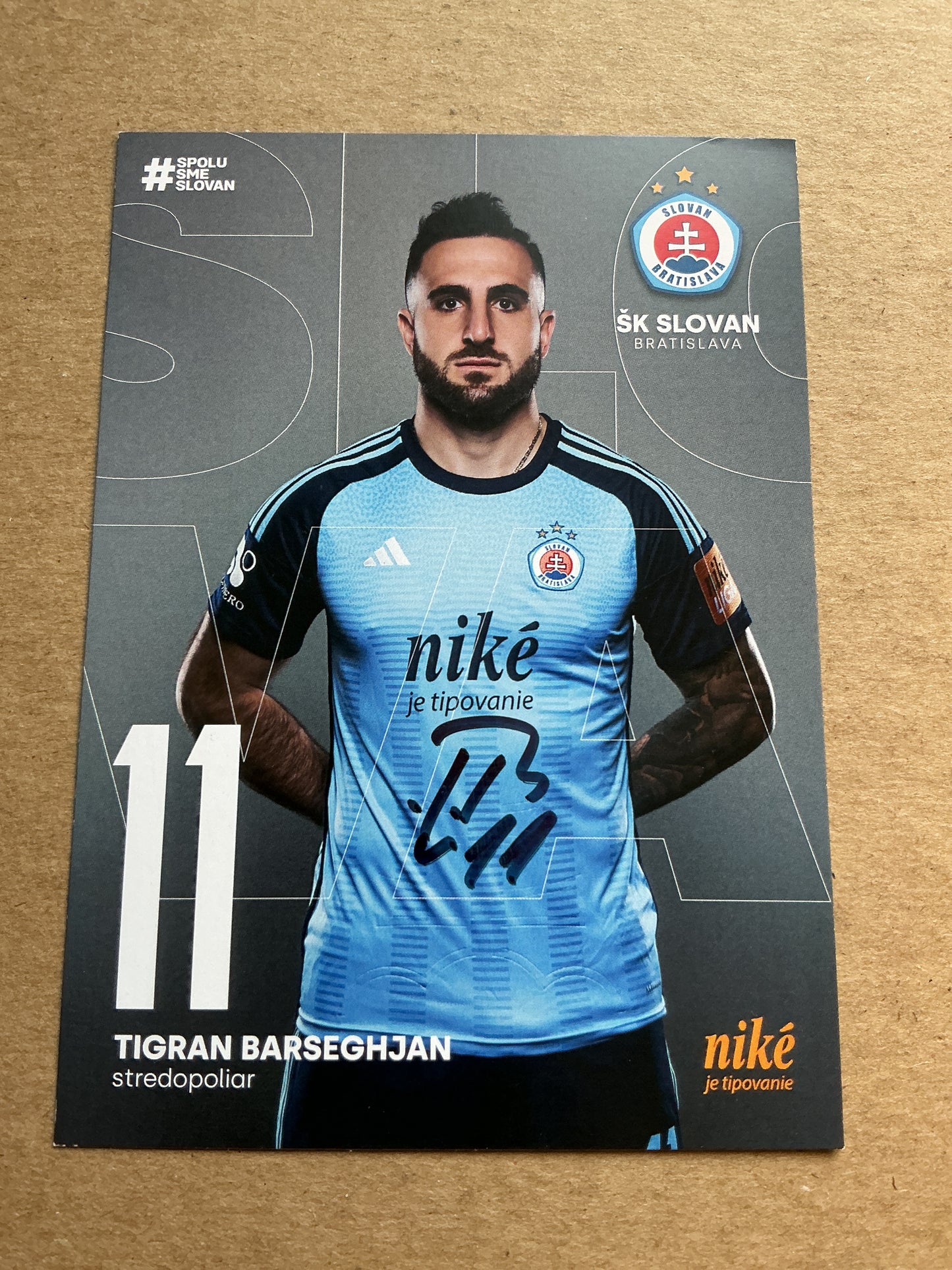 Tigran Barseghjan, Armenia 🇦🇲 SK Slovan Bratislava 2024/25 hand signed