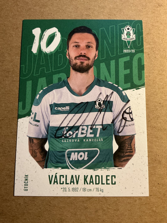 Václav Kadlec, Czech Republic 🇨🇿 FK Jablonec 2022/23 hand signed
