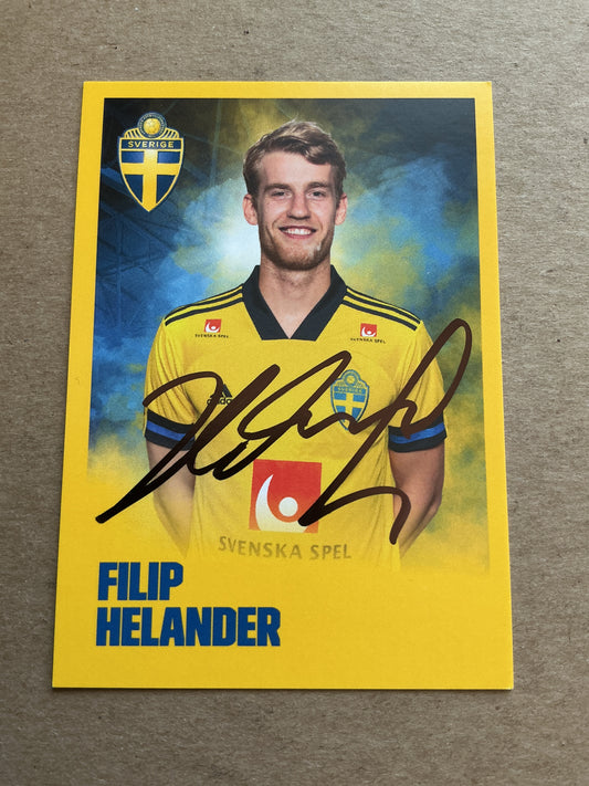 Filip Helander, Sweden 🇸🇪 UEFA Euro 2020 Rangers FC  hand signed