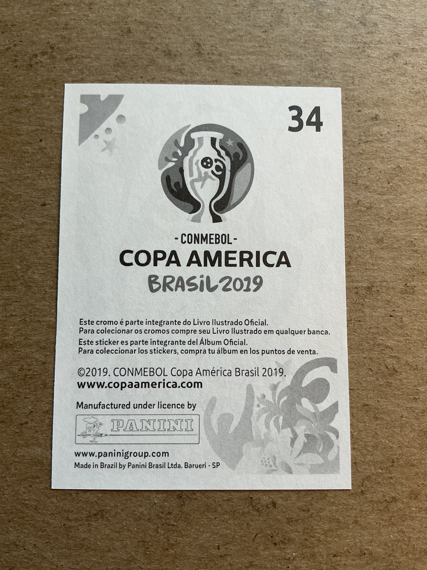 Richarlison, Brazil 🇧🇷 Copa America 2019 Panini hand signed