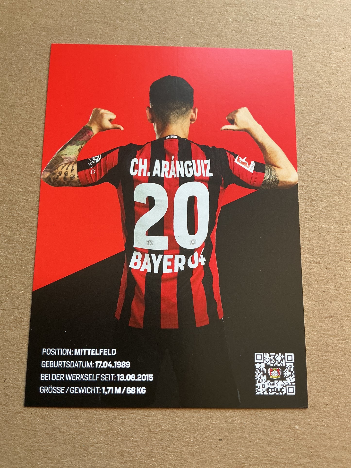 Charles Aránguiz, Chile 🇨🇱 Bayer 04 Leverkusen 2021/22 hand signed