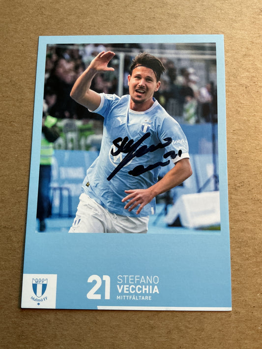 Stefano Vecchia, Sweden 🇸🇪 Malmö FF 2023/24 hand signed