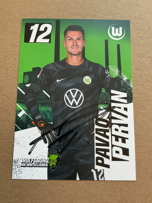 Pavao Pervan, Austria 🇦🇹 VfL Wolfsburg 2023/24 hand signed