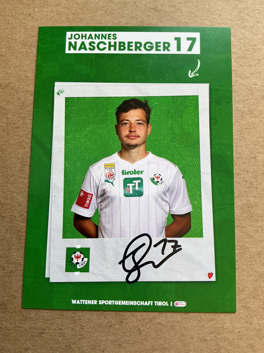 Johannes Naschberger, Austria 🇦🇹 WSG Tirol 2023/24 hand signed