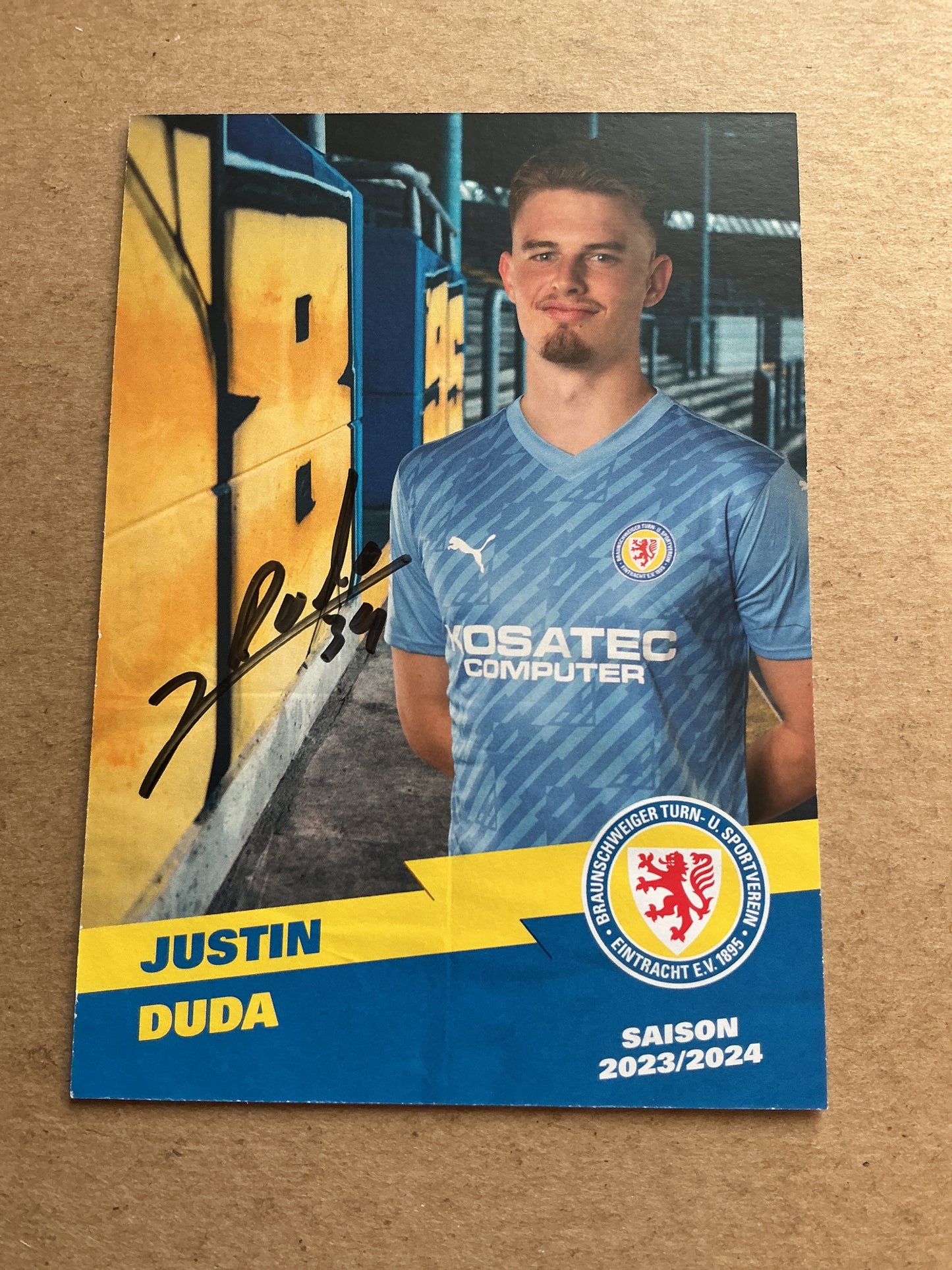 Justin Duda, Germany 🇩🇪 Eintracht Braunschweig 2023/24 hand signed