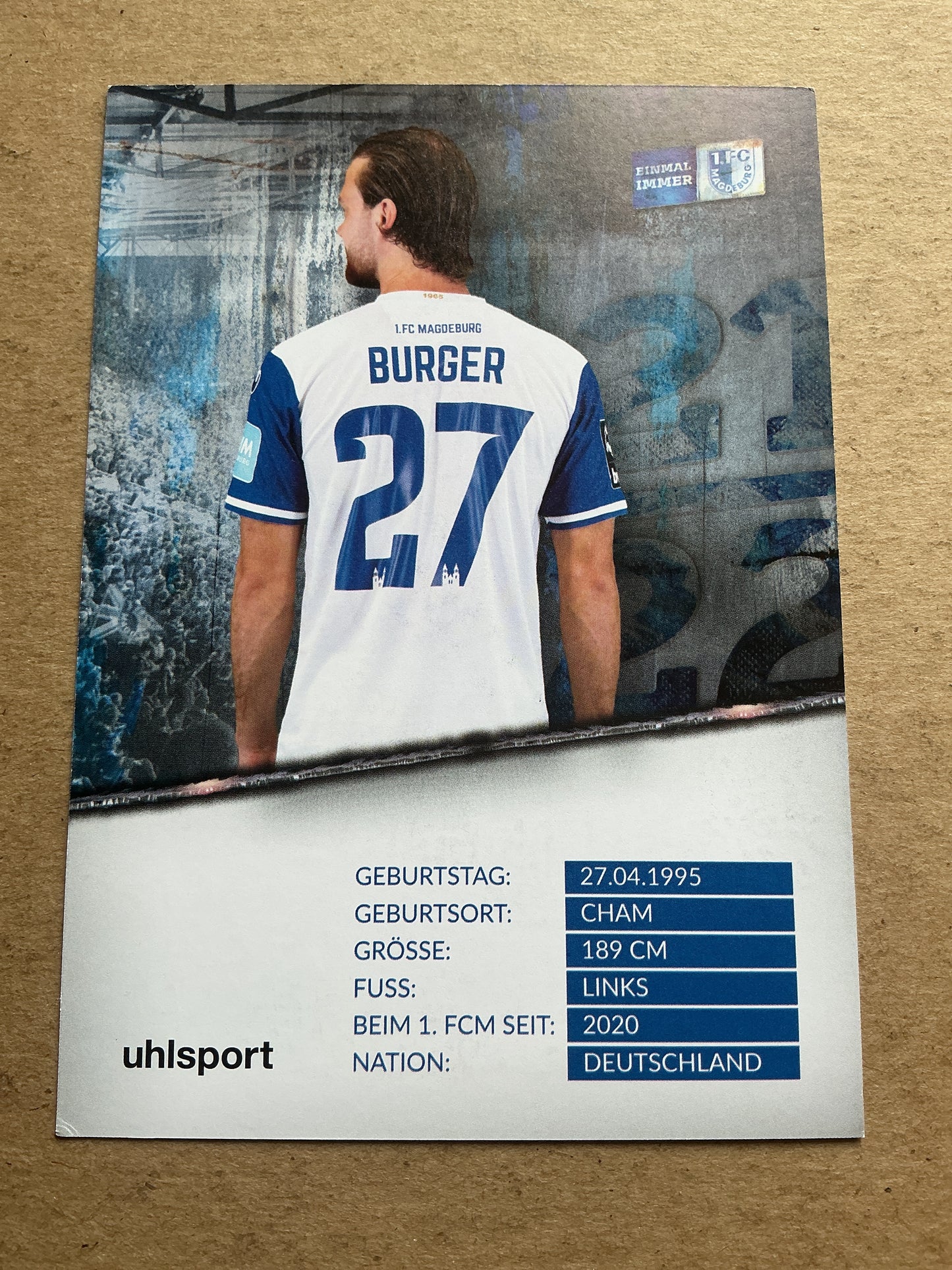 Korbinian Burger, Germany 🇩🇪 1.FC Magdeburg 2021/22 hand signed