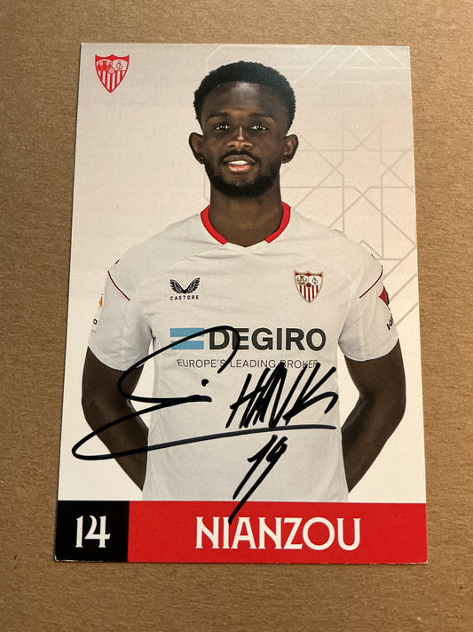 Tanguy Nianzou, France 🇫🇷 Sevilla FC 2022/23 hand signed