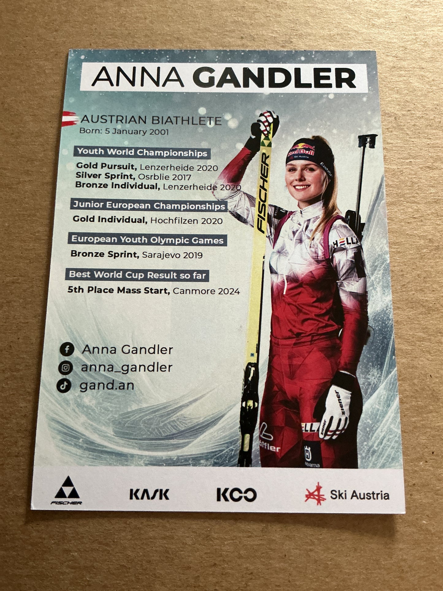 Anna Gandler, Austria 🇦🇹 Biathlon Winter Sports 2024/25 hand signed