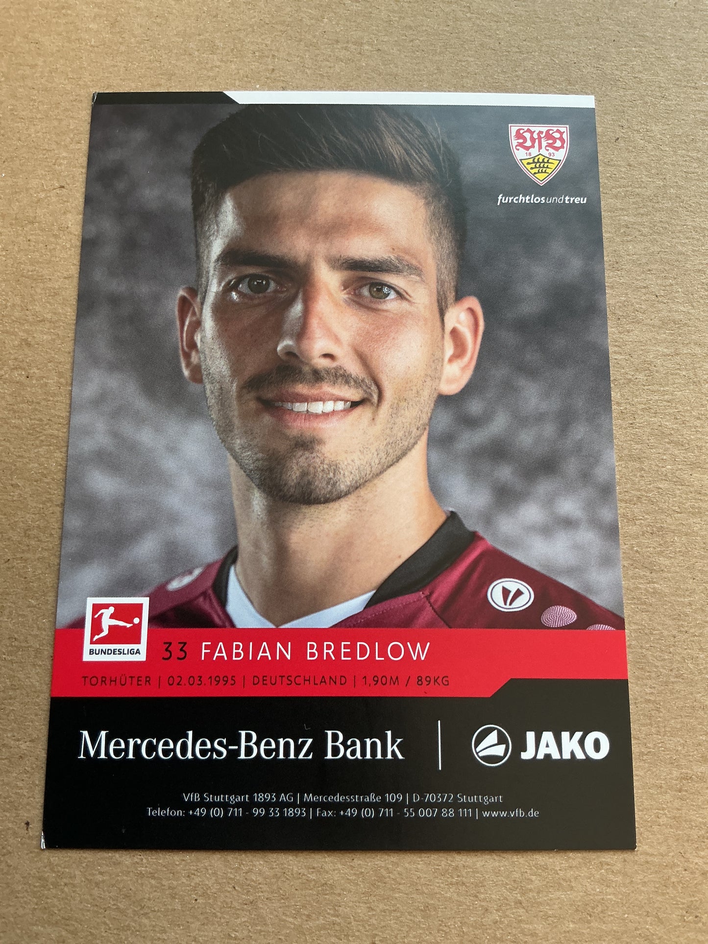 Fabian Bredlow, Germany 🇩🇪 VfB Stuttgart 2021/22 hand signed