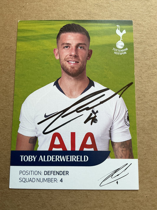 Toby Alderweireld, Belgium 🇧🇪 Tottenham Hotspur 2018/19 hand signed