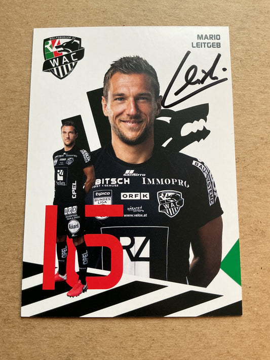 Mario Leitgeb, Austria 🇦🇹 Wolfsberger AC 2020/21 hand signed