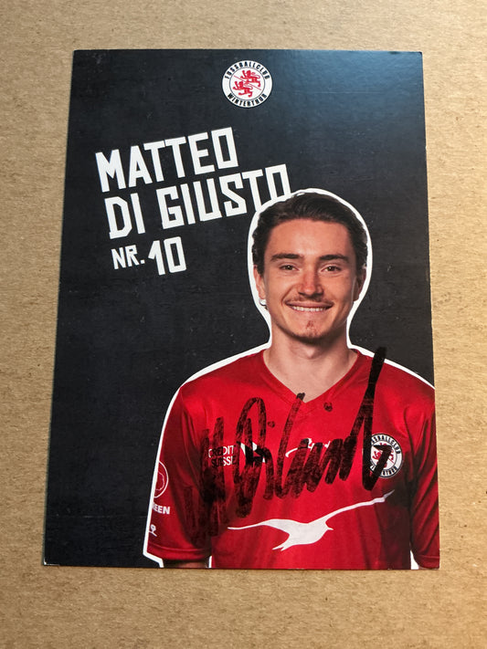 Matteo di Giusto, Switzerland 🇨🇭 FC Winterthur 2022/23 hand signed