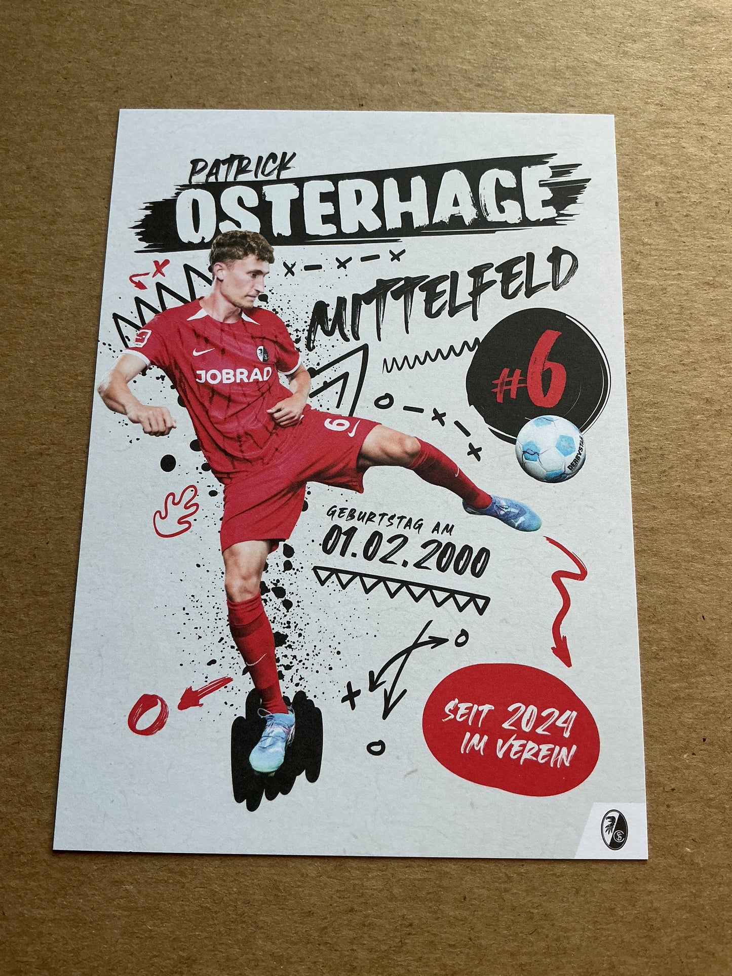 Patrick Osterhage, Germany 🇩🇪 SC Freiburg 2024/25 hand signed