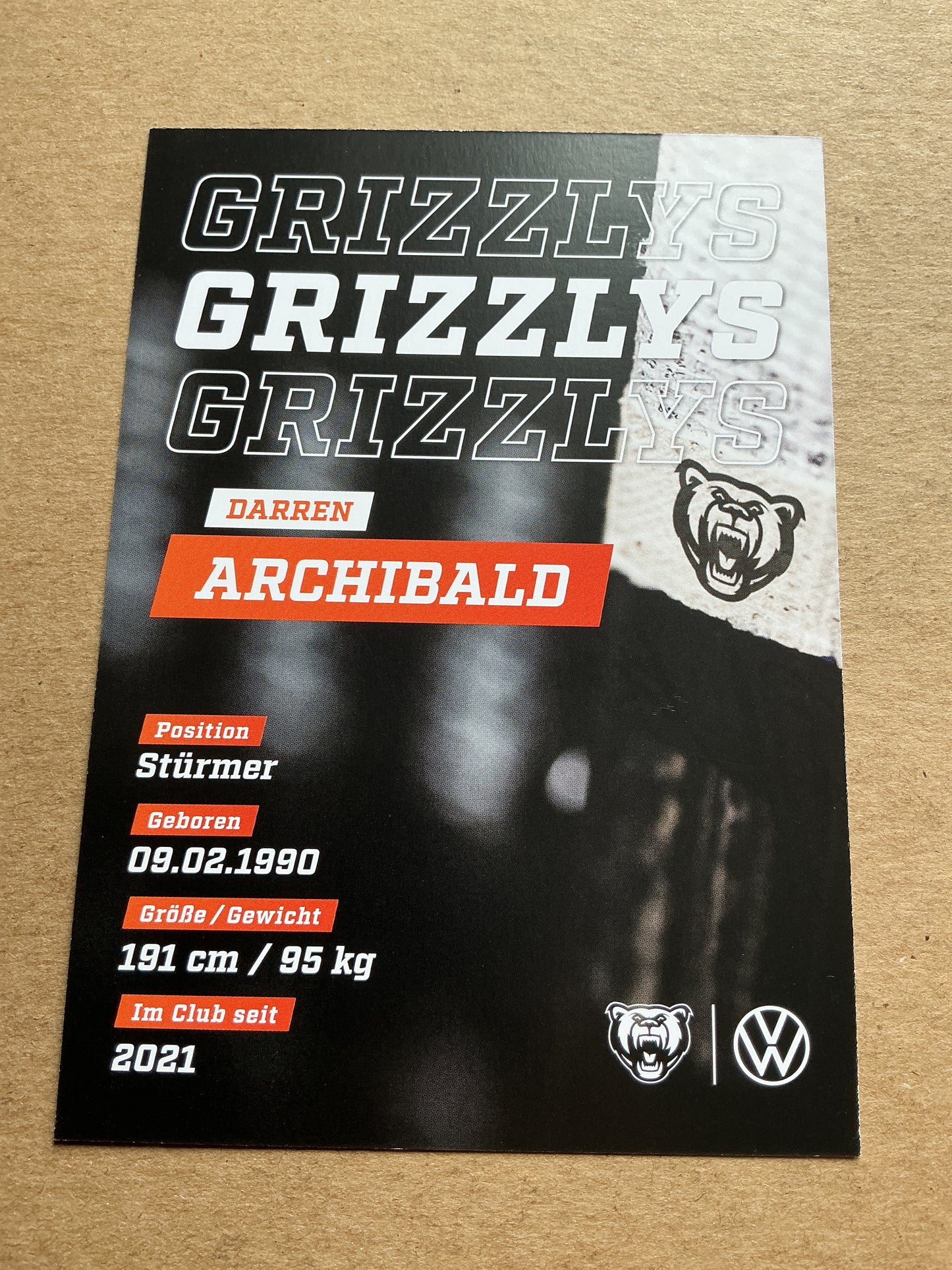Darren Archibald, Canada 🇨🇦 Grizzlys Wolfsburg 2024/25 hand signed