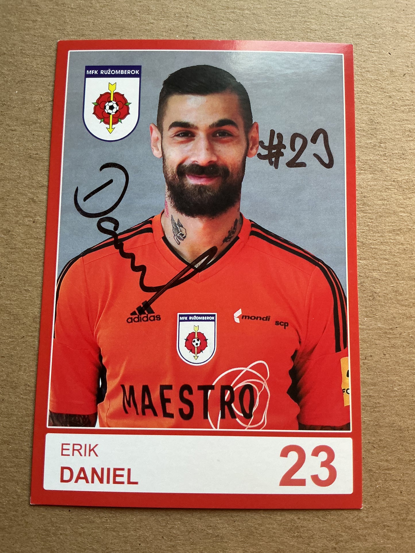 Erik Daniel, Czech Republic 🇨🇿 MFK Ružomberok 2019/20 hand signed