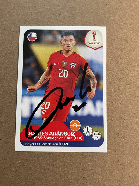 Charles Aránguiz, Chile 🇨🇱 FIFA Confederations Cup 2017 Panini hand signed
