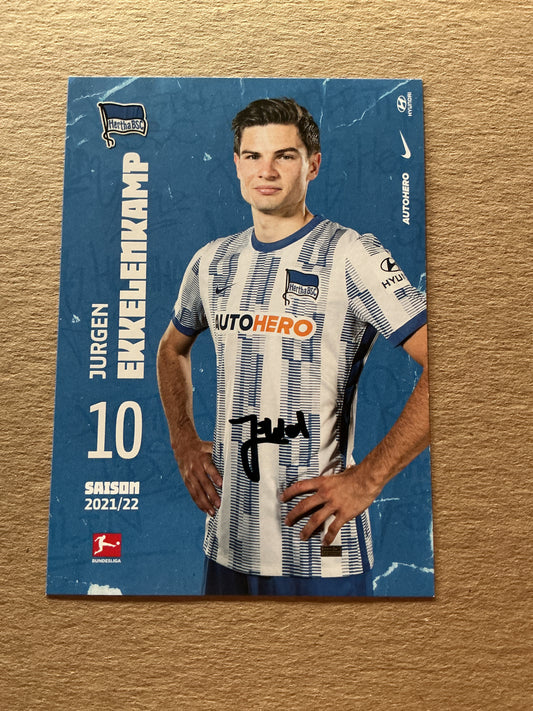 Jurgen Ekkelenkamp, Netherlands 🇳🇱 Hertha BSC Berlin 2021/22 hand signed