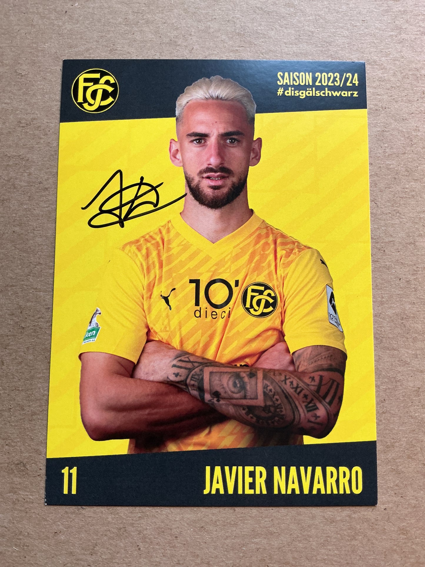 Javier Navarro, Spain 🇪🇸 FC Schaffhausen 2023/24 hand signed