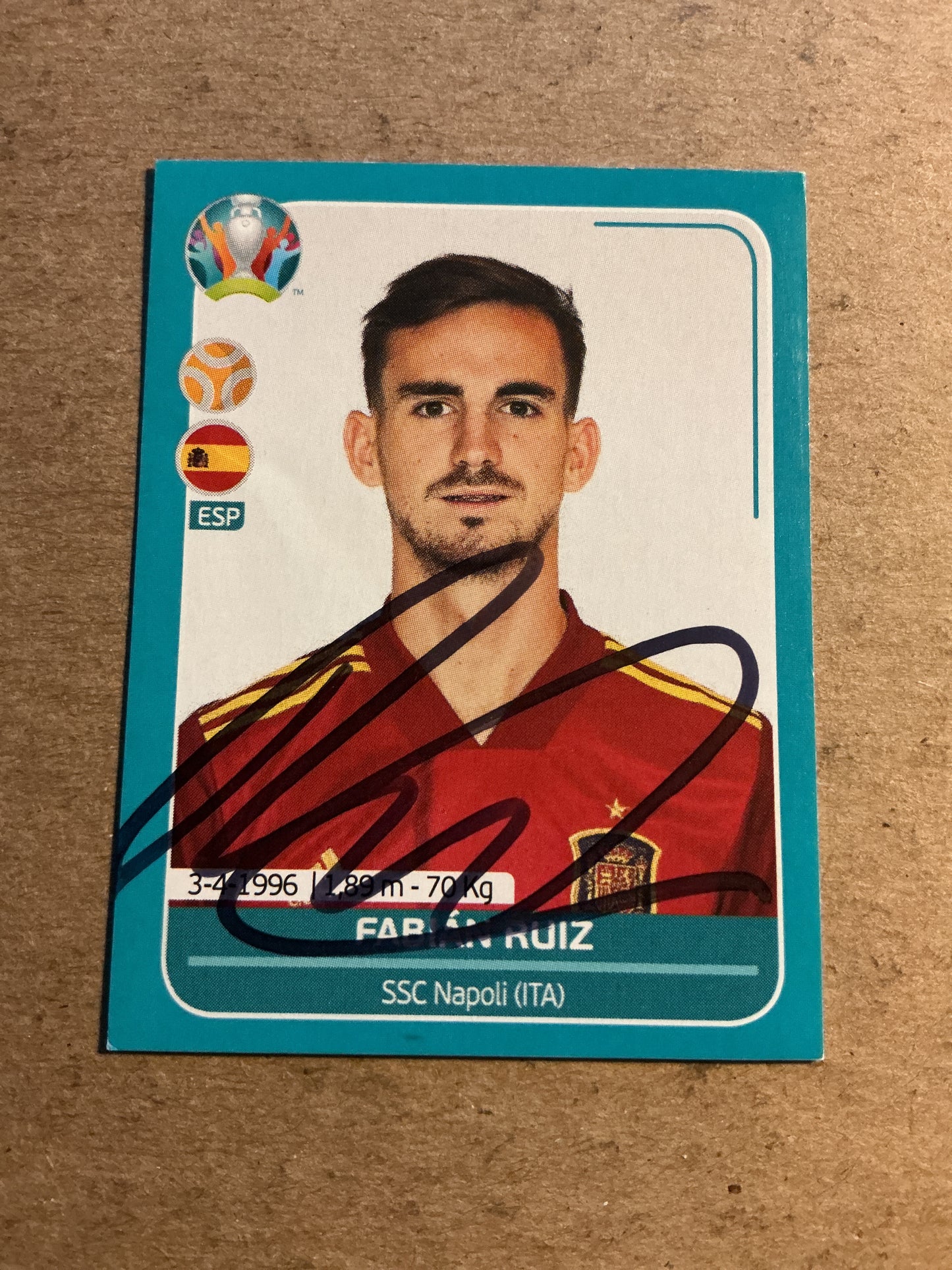Fabian Ruiz, Spain 🇪🇸 UEFA Euro 2020 Panini hand signed