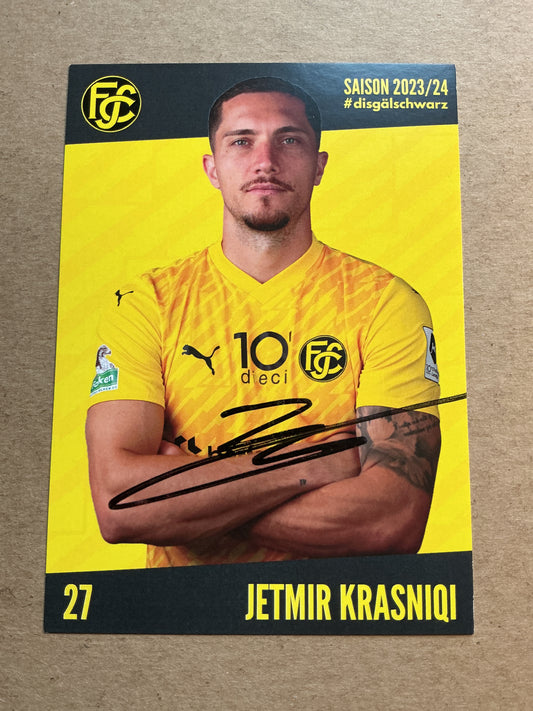Jetmir Krasniqi, Kosovo 🇽🇰 FC Schaffhausen 2023/24 hand signed