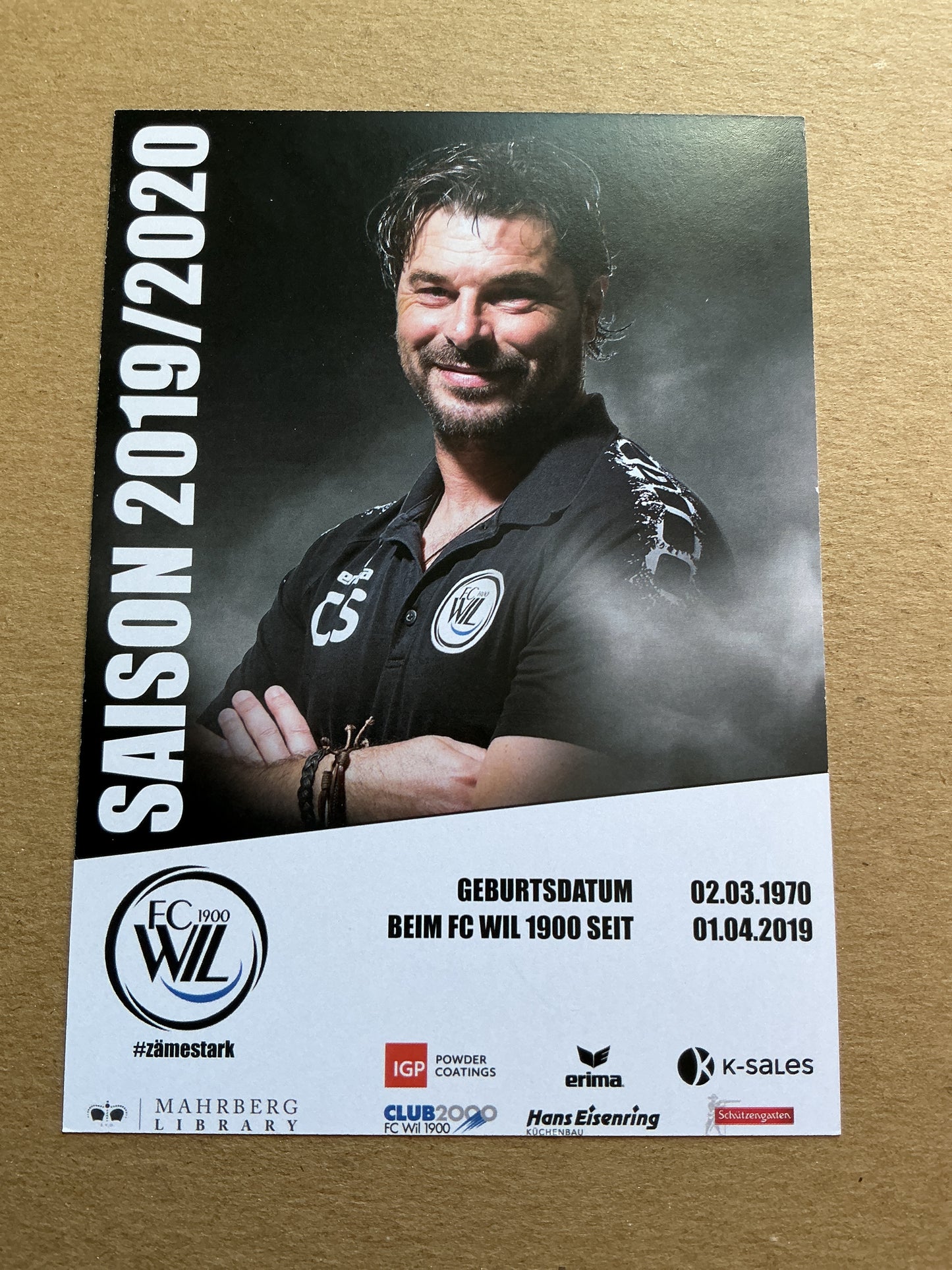 Ciriaco Sforza, Switzerland 🇨🇭 FC Wil  2019/20 hand signed
