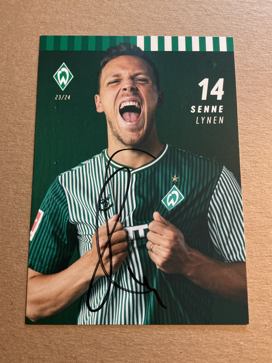 Senne Lynen, Belgium 🇧🇪 SV Werder Bremen 2023/24 hand signed
