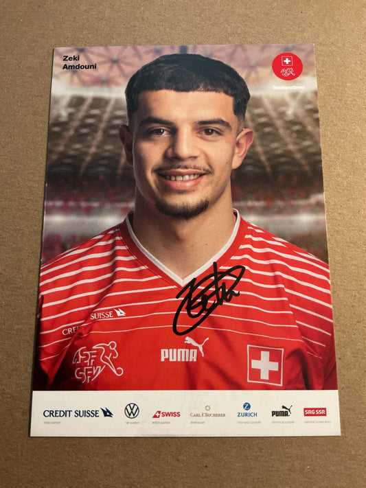 Zeki Amdouni, Switzerland 🇨🇭FIFA World Cup 2022  hand signed